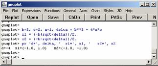 Nota: usando GNUPLOT si ottengono anche le soluzioni complesse Esercizio Calcolo di espressioni