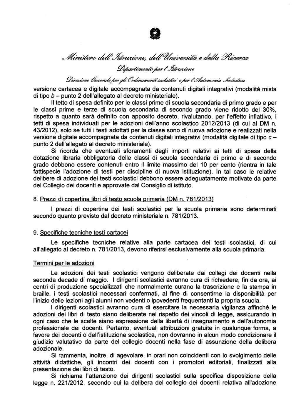 t-~~~~~e~~.0~~.t~!lj~#~~~ (/J~ ~ e~~~./~ versione cartacea e digitale accompagnata da contenuti digitali integrativi (modalità mista di tipo b - punto 2 dell'allegato al decreto ministeriale).