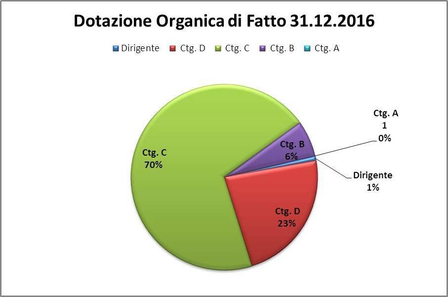 Dotazione organica al 31 dicembre 2016 Fonte: elaborazioni Ufficio P.O.