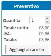 IL MODULO PREVENTIVATORE Il modulo preventivatore mostra il costo finale del prodotto (in dipendenza della scelta dei valori degli attributi dello stesso) da stampare in tempo reale.