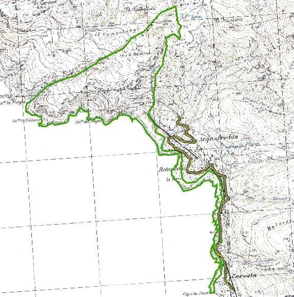 confini del SIC, la grotta del Dragone che fino agli anni Settanta aveva ospitato gruppi consistenti di chirotteri come riportato dal Dott.