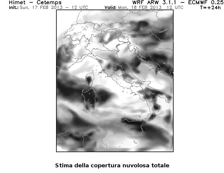 Copertura nuvolosa Situazione: Una bassa pressione interessa le nostre regioni centro-meridionali, mentre al nord