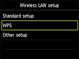 d-c WPS d Connessione tramite WPS 1. Toccare WPS. 2. Toccare Metodo pulsante (Push button method). 3. Toccare OK. 4. Tenere premuto il pulsante WPS sul punto di accesso.