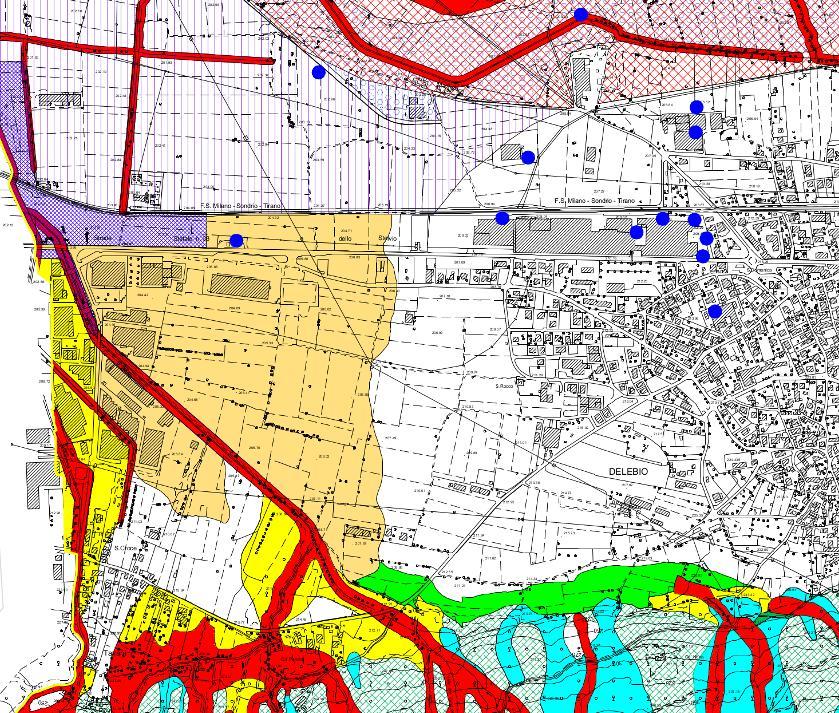 La Componente Geologica del Piano di Governo del Territorio comunale in vigore indicati i vincoli presenti nelle aree