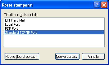 XP. 1. Aprire la finestra di dialogo Proprietà di EX7750 e fare clic sulla scheda Porte. 2.