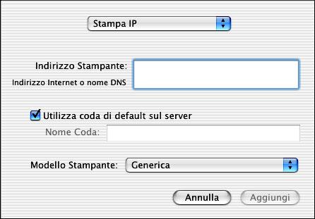 Se la zona non compare in elenco come zona di default o come una delle zone recenti, selezionare Network AppleTalk, selezionare la zona e fare clic su Seleziona.