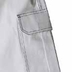 Colori: bianco Multi-pockets trouser: 100% massaua cotton, 250 gsm, sanforized, flap with buttons, 2 front pockets, 1 rear stitched pocket, 2 big pockets on the sides, elastic on the waist.