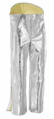 cod. 16210 size: XL Pantalone in fibra aramidica alluminizzata spessore 1,1 mm, apertura anteriore con bottoni automatici rivestiti