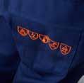 STIRARE COME DA ETICHETTA INTERNA PER RIPRISTINARE I TRATTAMENTI E I FINISSAGGI PROTETTIVI Pentavalent jacket safety category: II Colors: blue Jacket with collar, set-in sleeves with elastic on the