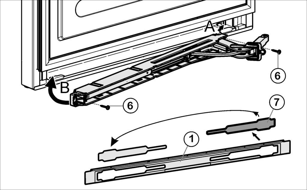 Avviamento 4.3.6 Montaggio dell'ammortizzatore di chiusura inferiore Pericolo di lesioni a causa della caduta della porta!