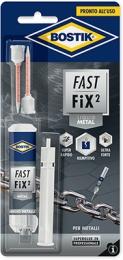 colla bostik "fast fix2 liquid metal" adesivo per metalli, colore grigio metallo, super veloce, ultra forte, riempitivo, facile e sicuro da usare, carteggiabile, trapanabile, verniciabile, base