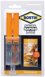 combacianti, incolla in 5 minuti, non contiene solventi, resiste ad acqua, solventi, grassi, verniciabile. CBSM - Confez. 12.00* - colla bostik "salda rapido mixer" ml.