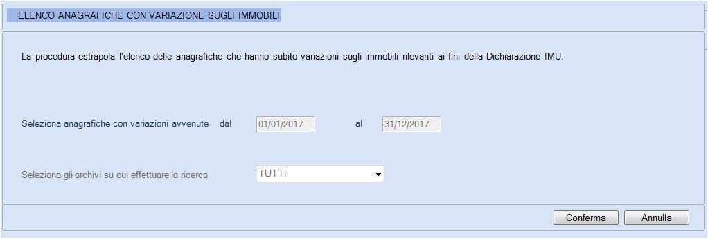 2. Stampa Elenco variazioni Immobili 29. Immobili 05. Versamenti/Ministeriali 06. Dichiarazioni IMU 05.