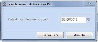 Viene richiesta la data di completamento attraverso la seguente finestra: Per togliere lo stato di, azzerare la data e