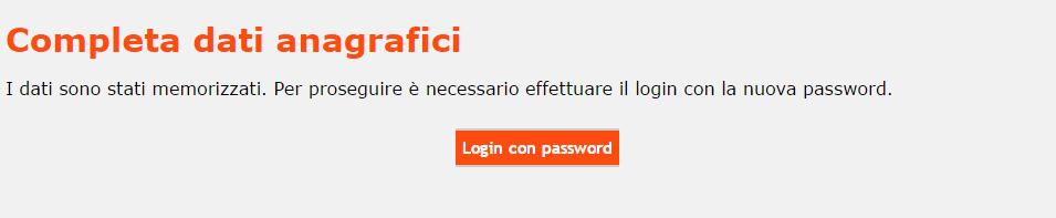 In caso di verifica positiva si accede alla seguente form, dove impostare la propria password (di almeno 8 caratteri) ed accettare la privacy (solo nel caso