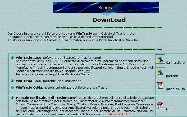 Giuda all uso del software WinTrasfo Dal sito http://digilander.