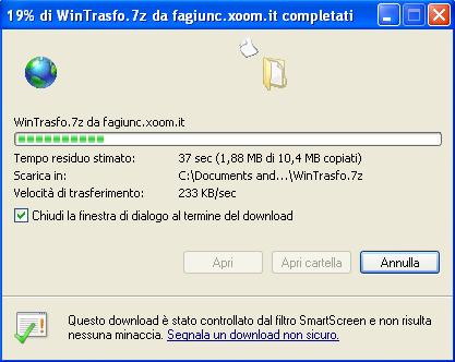 Download del file WinTrasfo.7z (da installare sul computer).