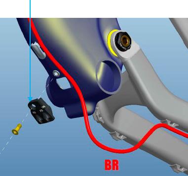 Spingere i cavi nel telaio e fissarli con una chiave a brugola da 3mm con una torsione massima di 4Nm/35in-lbs Ricordarsi di