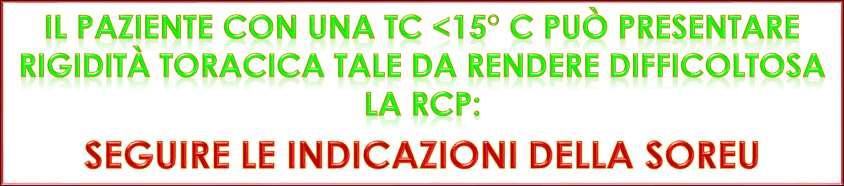 IPOTERMIA (Classificazione REGA Guardia di Volo di Soccorso Svizzera 2005) I STADIO: vittima cosciente con brivido (TC 35-32 C) II STADIO: