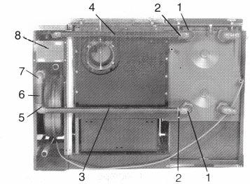 riduzione sul ritorno della caldaia fig. 9. Fig. 8 Modulo Porta Accessori sul lato sinistro della caldaia - vista posteriore 1...Dado per raccordi e raccordo angolare filettato 1 ¼ 2.