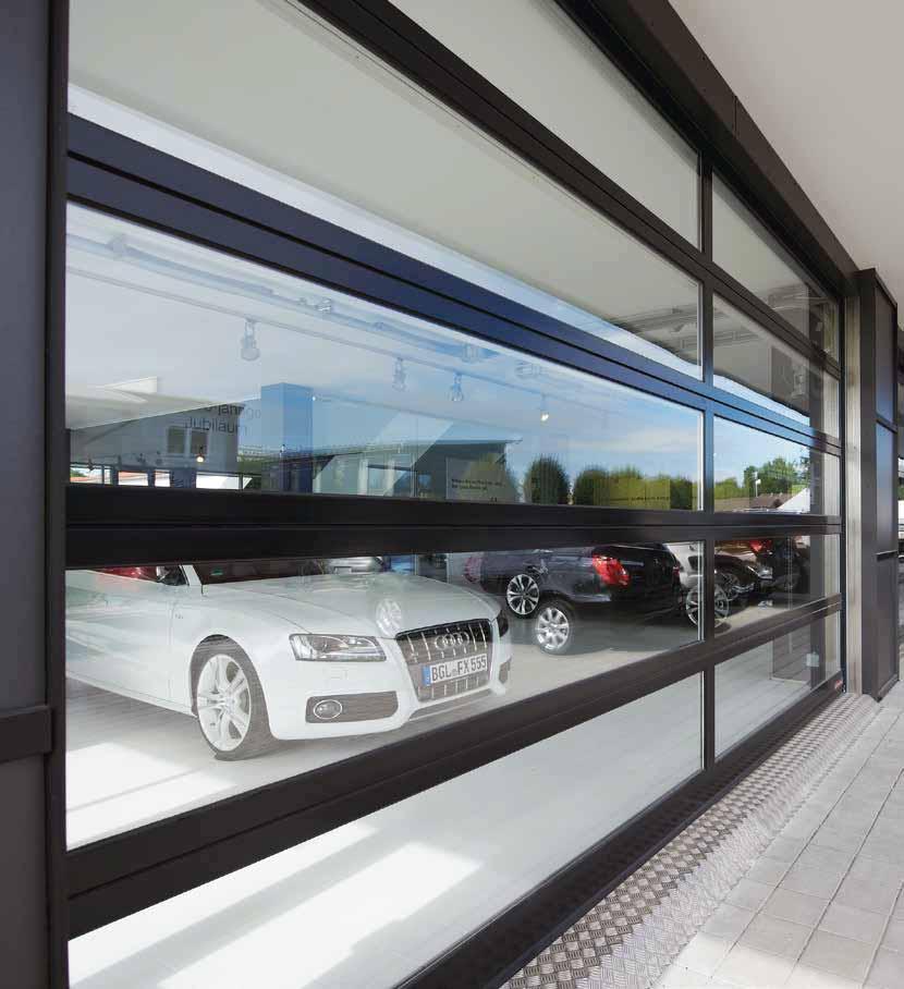 ALR F42 Glazing, ALR 67 Thermo Glazing Portoni in alluminio con finestrature su ampia superficie Showroom automobilistici Con