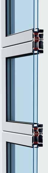 ALR 67 Thermo Glazing Per particolari requisiti di coibentazione termica l ALR 67 Thermo Glazing è disponibile con profili a taglio termico da 67 mm di spessore.