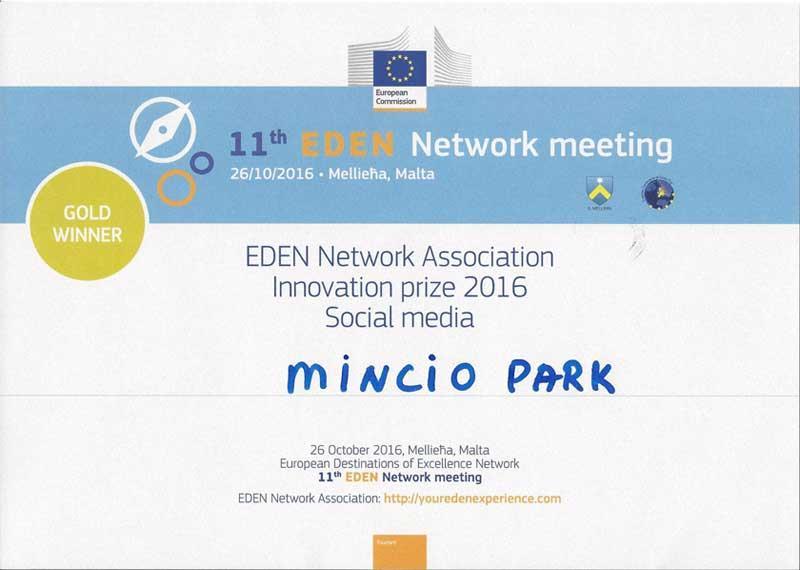 Il Parco del Mincio si è aggiudicato il premio europeo Innovation Prize 2016 per le migliori pratiche nella comunicazione social all'interno del network Eden European Destinations of Excellence.