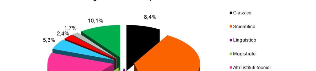 13 Immatricolati Distribuzione degli immatricolati per titolo di studio A.