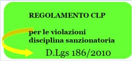 D.Lgs.186/2010 decreto sanzionatorio violazione Reg CLP Art. 3 Violazione dell'obbligo derivante dagli articoli 4, 11 e 61 del regolamento in materia di classificazione, etichettatura e imballaggio 4.