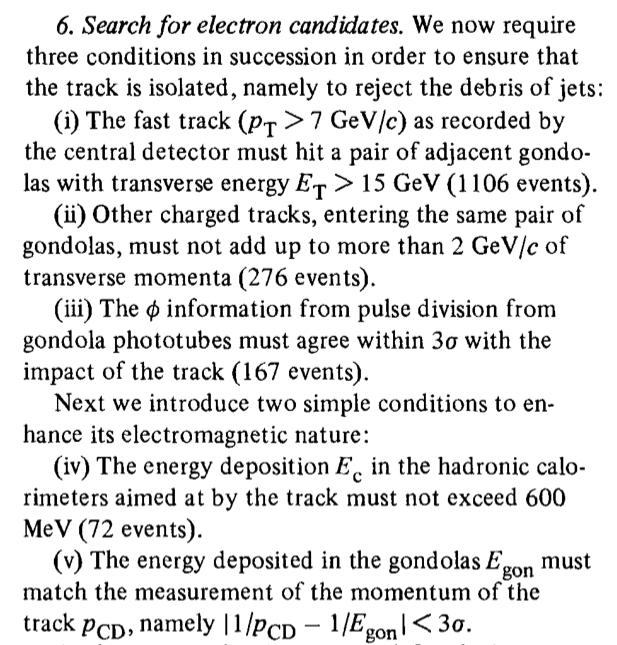 Identificazione degli elettroni Elettrone (definizione operativa): Particella carica... Traccia nel detector centrale. Non parte di un jet.