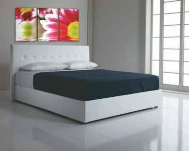 Ecopelle Tortora e Bianco cm 130x205h110 464 Letto contenitore 120