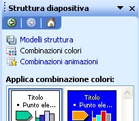 Combinazione colori Per modificare la combinazione dei colori