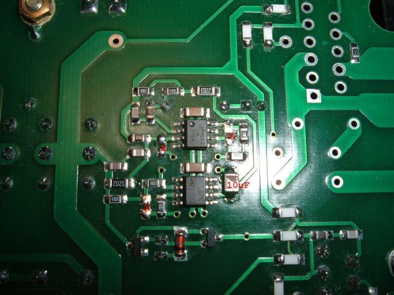 Modifiche SMD (Left channel): Eliminare i componenti segnati con X.