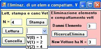 PROBLEMA3: Trovare un algoritmo che legga un vettore V di N numeri interi e l ho stampi a video in una combobox.