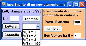 PROBLEMA4: Trovare un algoritmo che legga un vettore V di N elementi < 50 che è la dimensione massima del vettore e l ho stampi a video in una combobox.