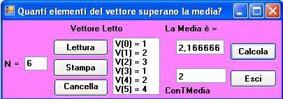 4.1) Codifica Variabili Globali Dim V(49), N As nteger 4.3) Codice pulsante BtnLettura_Click V() = Val(nputBox(x & + 1 & y)) 4.4) Codice pulsante BtnStampa_Click lstvet.tems.add(x & & y & V()) 4.