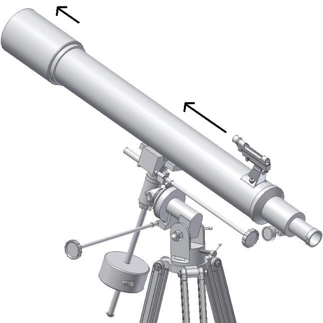 raggio prodotto dal LED; 4- Connessione del cercatore sul telescopio; 8- Vite per la regolazione dell azimut del cercatore; Figura 22. Componenti principali del cercatore di punto luce.