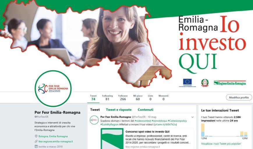 Comunicazione web Rinnovamento sito web: fesr.regione.emilia-romagna.it A fine gennaio 2018 concluso il passaggio al nuovo sistema di gestione CMS Plone 5.