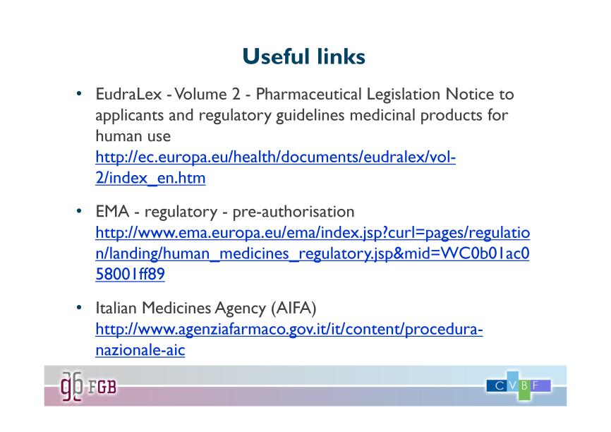 Puoi visitare i siti web Eudralex, dell EMA e dell Agenzia Italiana alla