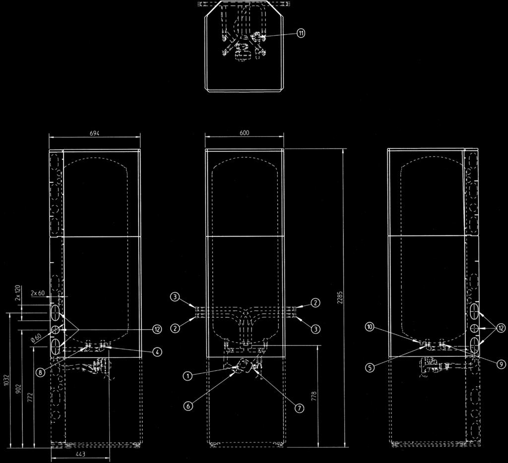 4 Schemi dimensionali 4 - Schemi dimensionali Serbatoio acqua calda sanitaria EKHTS-AC 4 EKHTS260AC + EKHBRD-AB EKHTS260AC + EKHVMR/YD-AA Valvola a 3 vie 2 Attacchi uscita acqua calda G 3/4"