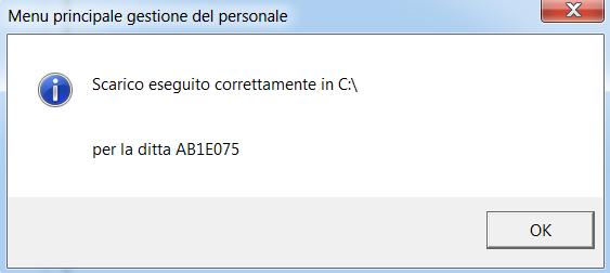 Il file viene salvato nel percorso indicato con la seguente denominazione con indicato