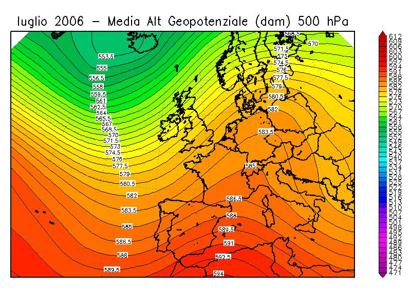 valori di anomalia maggiori sull Europa occidentale ed intorno al nordovest italiano. Inoltre ha naturalmente mantenuto una maggiore stabilità atmosferica, poco favorevole alle precipitazioni.