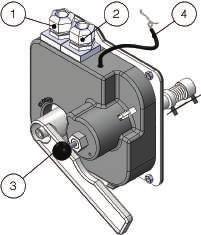 1. Microinterruttore SC (serranda chiusa) - su richiesta 2. Microinterruttore SA (serranda aperta) - su richiesta 3. Magnete - su richiesta 4. Cavi cablaggio magnete Cablaggio magnete 24 V DC 1.