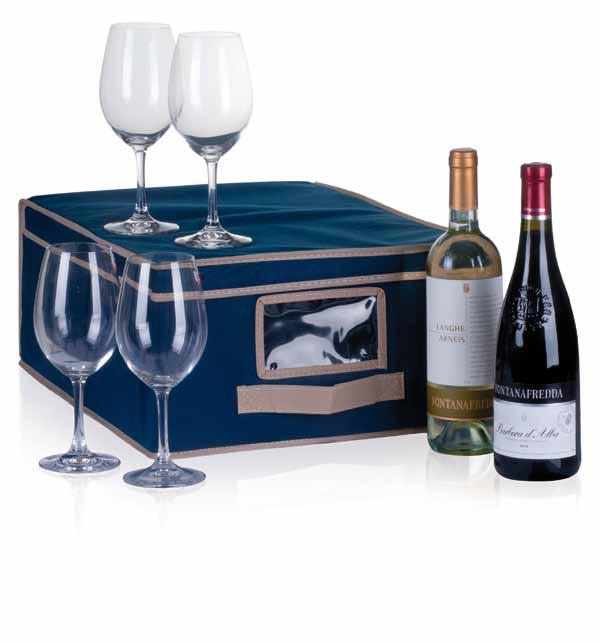 Due x Quattro Storage 1 Barbera d Alba Doc - L 0,75 1 Langhe Doc Arneis - L 0,75 4 calici vino in cristallo Rastal 4 crystal wine glasses