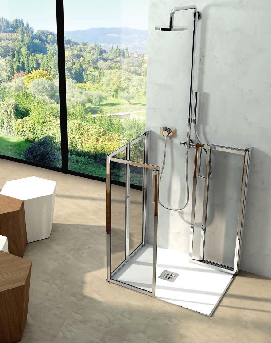 GINEVRA 3x/d porta doccia: 2 ante pieghevoli in 3 parti installazione: a muro H 100 3 mm consegna rapida porta doccia