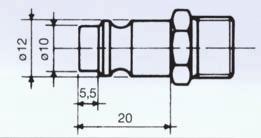 RUBINETTI RAPIDI E RACCORDI TIPO TEDESCO QUICK COUPLERS AND CONNECTORS GERMANY TYPE PORTATA ARIA/AIR FLOW: PRESSIONE MAX/MAX PRESSURE: ART. 123 FILETTO MASCHIO MALE THREAD ART.