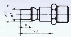 RUBINETTI RAPIDI E RACCORDI TIPO SVIZZERO QUICK COUPLERS AND CONNECTORS SWISS TYPE PORTATA ARIA/AIR FLOW: PRESSIONE MAX/MAX PRESSURE: ART. 133 FILETTO MASCHIO MALE THREAD ART.