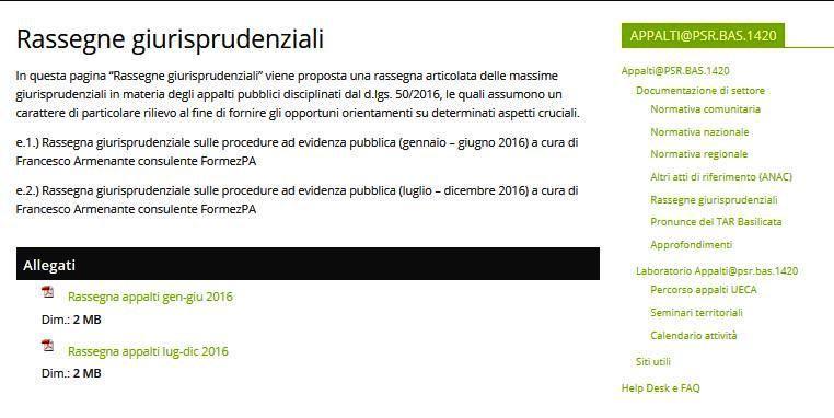 Nella sezione Rassegne giurisprudenziali viene proposta una rassegna articolata delle