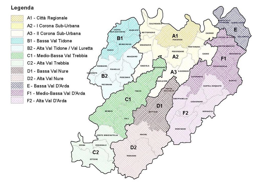 DEMOGRAFIA SUB-AREE AREE PROGRAMMA A Area Centrale B Val