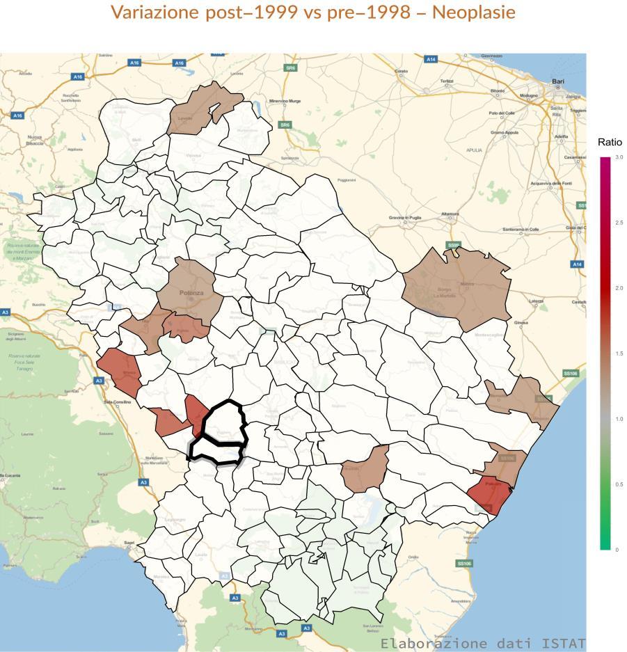 2 Non si registrano variazioni in eccesso significative per Viggiano